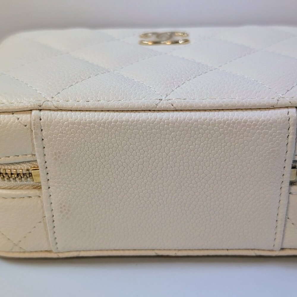 Chanel White Caviar Leather Mini Top Handle Vanity Case - Picture 6 of 16